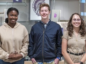 Kelice Morgan-Ranger, left, Chas Nuhn and Brooklyn Doersam have been nominated for the Youth Citizen Award, part of the Hanover Chamber of Commerce Awards.