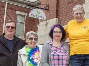 Members of the Hanover Community Players stand in front of the Hanover Civic Theatre. From left are Sam Los, Linda Manchester, Jenn Hillier and Marg Poste. The Hanover Community Players have won the Not For Profit Excellence Award presented by the Hanover Chamber of Commerce.