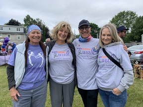 Lisa Coates, Sandra Mercer, Howard Jacobson and Paula Downie organized the first-ever Kingston Brain Tumour Walk, held at Portsmouth Olympic Harbour on Saturday.
