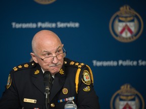 Chief James Ramer of the Toronto Police Service speaks during a press conference releasing race-based data, at police headquarters in Toronto on Wednesday, June 15, 2022.