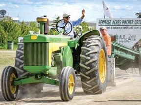 Heritage Acres Farm Museum's tractor pull.