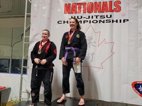 Rain Pfaff from Armstrong Academy of Martial Arts wins gold at the Canadian jiu-jitsu championships in Brampton, Ont., on Sunday, June 12, 2022. (Contributed Photo)