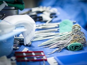 Surgical instruments ready and displayed for surgery. (file photo)