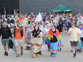 Hundreds of people took part in the Pembroke Pride Parade on Friday evening, June 3. Participants gathered for the event at Algonquin College, before marching through the downtown core, in front of city hall and back through downtown to the Waterfront Amphitheatre. Anthony Dixon