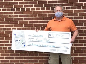 Kevin Plath took home $1,503 as the week #5 weekly winner of the Pembroke Regional Hospital Foundation's Catch the Ace 4.0 progressive jackpot raffle. Submitted photo
