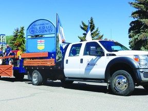 The Leduc County float makes its way down 50 Avenue as part of the Beaumont Days Parade, June 11. (Peter Williams)