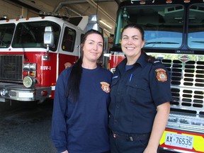 Shannon Peters, left, in fire administration with Sarnia Fire Rescue, and city firefighter Kim Lucier are organizing this year's Female Firefighters in Training camp being held in August at the Lambton College Fire School.