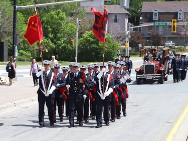 A funeral procession was held for Greater Sudbury firefighter Mike Frost in downtown Sudbury, Ont. on Wednesday June 1, 2022. His obituary said, "It is with deep sorrow and great sadness that the family of Mike Frost announce his unexpected death at his residence on May 19, 2022, at the age of 40." John Lappa/Sudbury Star/Postmedia Network