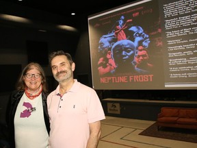Festival director Beth Mairs, left, and festival programmer Pierre Bonhomme were on hand for a media conference for the Queer North Film Festival at the Sudbury Indie Cinema on Thursday. The festival runs from June 16-19.