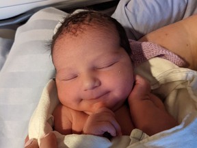 Lily, weighing 9 lbs 4.5 oz, was welcomed on May 7 to proud parents Melissa and Oliver Carusone.