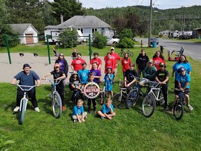 Youth gather at site of the future Levack Bike Park, which recently received a $2,000 boost through a province-wide contest.