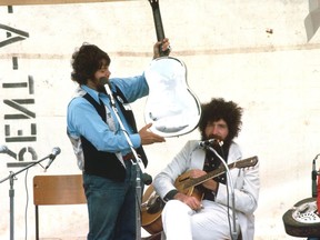 Colin Linden and Ken Whiteley at a Northern Lights Festival Boreal workshop. Supplied
