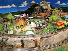 A new dinosaur-themed layout will be on display at Moore Museum's model train room on Sunday, July 3. Carl Hnatyshyn/Sarnia This Week