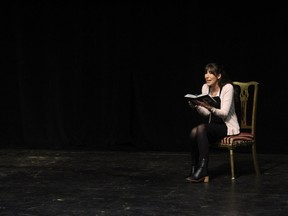 Anna Russell, a local Prince George actor who plays Catherine, performs a stage reading on Friday. The show hits the stage Saturday, June 25 at 7 p.m.