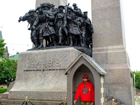 Ranger Howard Jacob of Webequie First Nation stands guard at the National War Memorial in Ottawa.

Supplied/Capt. Camilo Olea-Ortega