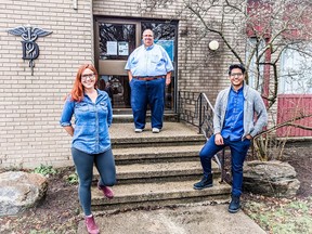 Dr. Lindsay Louwage, Dr. John Pucovsky, and Dr. Maitray Varma.  Pucovsky, who served Rodney and area as a dentist for 35 years, died in late 2021 just as he was retiring.