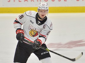Owen Sound Attack captain Mark Woolley has earned the prestigious Mickey Renaud Captain's Trophy as the OHL team captain that best exemplifies leadership on and off the ice, with a passion and dedication to the game of hockey and community. OHL Images