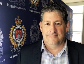 Jarrod Stearns, chairman of the Kingston Police Services Board, at Kingston Police Headquarters in 2019.