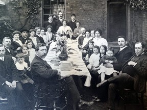 The Grigg family gathered in 1910 in Birmingham, England before John and Sarah and sons Harold and Heber left for Canada.