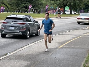 Between 50 to 60 runners competed in the annual Canada Day Road Race on Memorial Drive. The event returned after being cancelled for the last two years.
