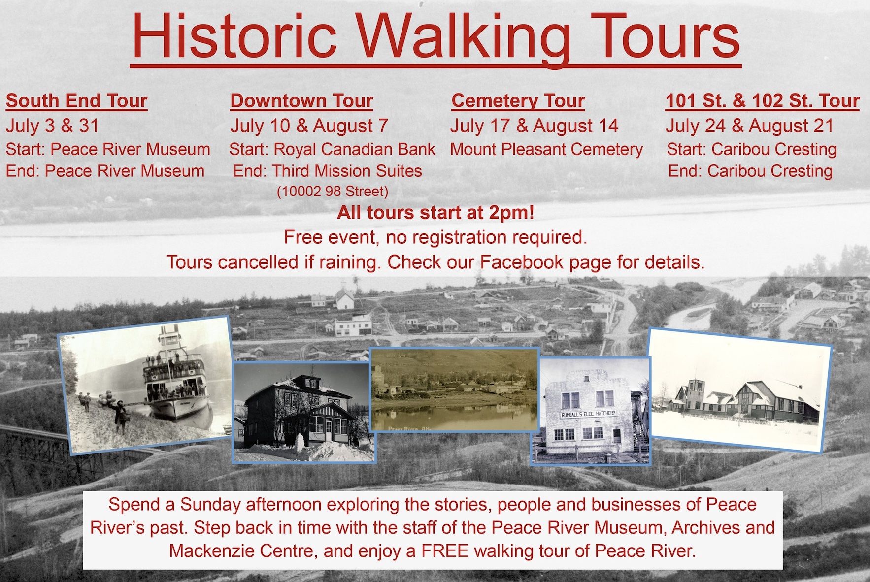 Historic Walking Tours in Peace River for the summer Peace River