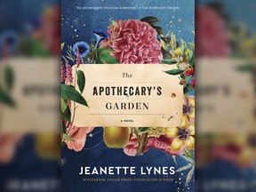 The front cover for Jeanette Lynes' news novel: The Apothecary's Garden, a love story set in Victorian era Belleville. Submitted.