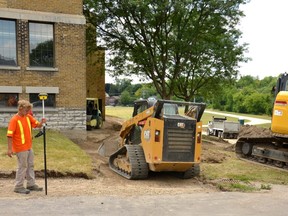 To improve accessible access to the lower sports field at Stratford Intermediate School, the Avon Maitland District School Board is constructing a barrier-free pathway to the north of the building this summer. (Galen Simmons/The Beacon Herald)