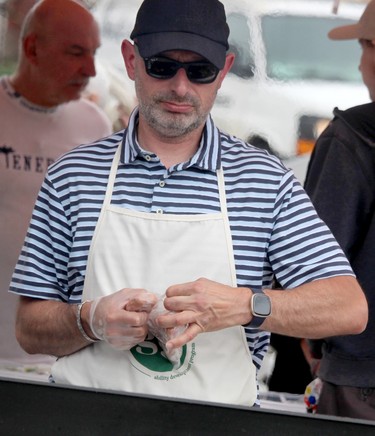 Ward 5 Coun. Corey Gardi attends barbecue at Albert and Gore streets near the former Neighbourhood Resource Centre on Thursday, July 7, 2022 in Sault Ste. Marie, Ont. (BRIAN KELLY/THE SAULT STAR/POSTMEDIA NETWORK)