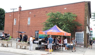 Barbecue at Albert and Gore streets near the former Neighbourhood Resource Centre on Thursday, July 7, 2022 in Sault Ste. Marie, Ont. (BRIAN KELLY/THE SAULT STAR/POSTMEDIA NETWORK)