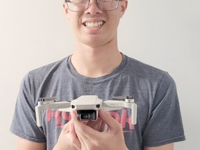 Aric Quan wants to use his love of drones to help Sault Search and Rescue. SUPPLIED