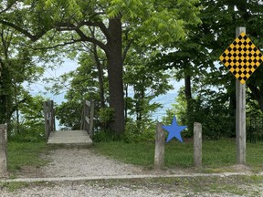 The Bayfield Sails project will bring public art installations to the village. Pictured is one of the six locations being proposed for an installation at the Howard Street beach access. Handout