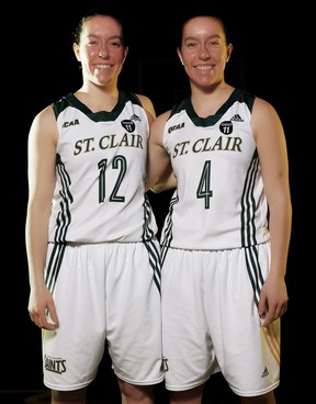 Jana Kucera (left) and Logan Kucera of the St. Clair Saints are 2021-22 OCAA women's basketball all-stars.  They have signed pro contracts with Niksic 1995 in Montenegro for 2022-23.  Bill Smith/St.  Clear Saints Photo