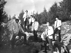 Sands of Time early promo photo. From left, Vern Martin, Eric Baragar, Mike Goettler, Dennis Baragar, Al O'Hara, Tim Campbell. QAC