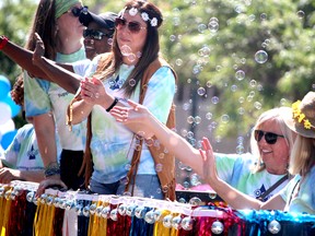 Tiny disco balls are part of this float featured at Rotary Community Day Parade on Saturday. View photo gallery at www.saultstar.com. BRIAN KELLY