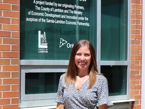 Chantelle Core of the Sarnia-Lambton Economic Partnership is helping four young Lambton County entrepreneurs this summer as part of the 23rd annual Summer Company Program.  Carl Hnatyshyn/Sarnia this week