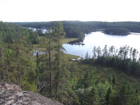 A view from the Hawk Ridge Trail at Halfway Lake Provincial Park.