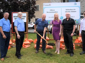 Belleville city officials broke ground Thursday on the reconstruction of Albion Street and Albion Way.