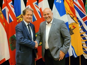 Timmins MPP George Pirie, Ontario’s minister of Mines, left, and Bay of Quinte MPP Todd Smith, Ontario’s minister of Energy, were among the delegates at the 2022 Energy and Mines Ministers Conference held in St. John’s July 7-8. SUBMITTED PHOTO