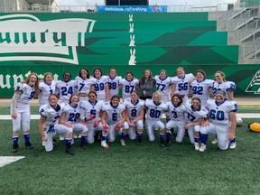 Sherwood Park’s Flash Holyk helped Team Alberta win gold at Football Canada’s first-ever Women’s Under-18 Championship in Regina. Photo supplied