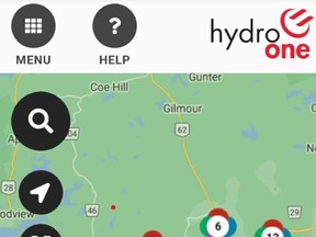Hydro One reported power outages Sunday night in the central areas of Hastings County after a severe thunderstorm ripped through sections of Highway 7 after a storm warning was issued by Environment Canada advising a system capable of producing tornadoes was imminent around 8:30 p.m. Thousands of residents were without power.