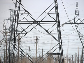 Electricity lines near Courtright. Postmedia file photo