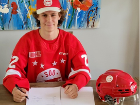 Greyhounds first-round pick Christopher Brown (shown here) recently signed a standard OHL players contract with the Greyhounds. General manager Kyle Raftis says Brown is a 200-foot player with plenty of offensive upside. Brown will be at training camp in late August.