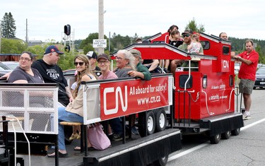 Residents enjoy a train ride through downtown Capreol during Capreol Days on Saturday, July 30, 2022. Ben Leeson/The Sudbury Star/Postmedia Network