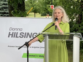 Mayoral candidate Donna Hilsinger describes herself as a strong community leader with the most business experience who can get things done.