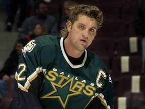 Dallas Stars captain Derian Hatcher skates during the pre-game warmup against the Vancouver Canucks in Vancouver at GM Place on Dec. 2, 2001.  (Ric Ernst/Vancouver Province)