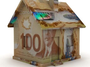 Canadian money real estate house mortgage concept