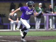Outfielder Spencer Marcus of Chatham, Ont., plays for the Niagara University Purple Eagles in NCAA Division I baseball action. (Niagara Athletics Photo)