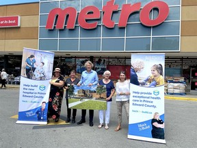 Pictured at the Picton Metro for the launch of the Round up at the Register campaign to help raise funds for the new hospital (from left) are: Briar Boyce, senior development officer of the PECMH Foundation. Carmen Kloet and André Gagné from Metro, Sally Bowan of the Foundation and Shannon Coull, executive director of the PECMH Foundation. BRUCE BELL