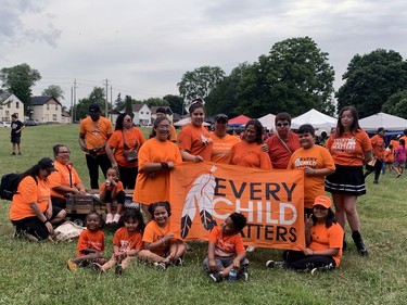 Michelle Martin sid much of her family – which now numbers 85 members – turned out for the Every Child Matters Walk in Brantford on Canada Day as a way of making a statement, reminding those celebrating elsewhere that the country "tried to take away our identity." Susan Gamble