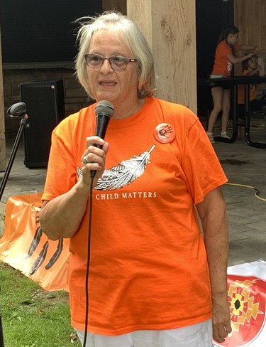 Roberta Hill, who attended the Mush Hole, which was the nickname for the former Mohawk Institute residential school in Brantford, told a large crowd Friday that all the bad memories she carries of the property happened inside the school building which still stands. Susan Gamble